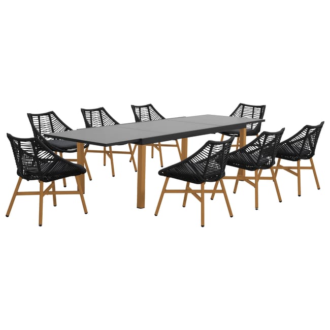 Juego de muebles de jardín Netraylands Mesa rectangular con sillas